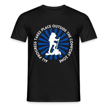 Hiking progress outside the comfort zone - Men's T-Shirt - black - Front - AI Model Male 178 light (178cm)