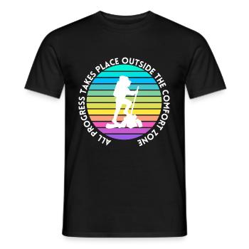 Wandern fortschritt außerhalb der Komfortzone - Männer T-Shirt - Schwarz - Vorne - AI Model Male 178 light (178cm)