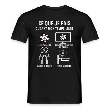 casino temps libre croupier - T-shirt homme - noir - Devant - AI Model Male 178 light (178cm)