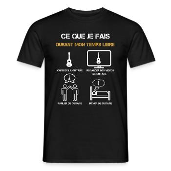 guitare temps libre humour - T-shirt homme - noir - Devant - AI Model Male 178 light (178cm)