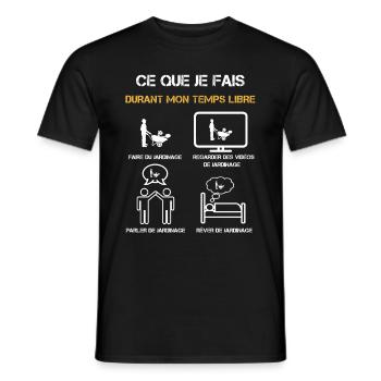 jardinage temps libre humour - T-shirt homme - noir - Devant - AI Model Male 178 light (178cm)