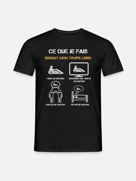 karting temps libre humour - T-shirt homme - noir