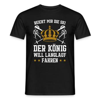 Reicht Mir Die Ski Der König Will Langlauf Fahren - Männer T-Shirt - Schwarz - Vorne - AI Model Male 178 light (178cm)