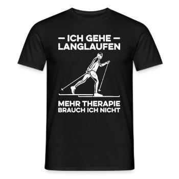 Ich Gehe Langlaufen Mehr Therapie Brauch Ich Nicht - Männer T-Shirt - Schwarz - Vorne - AI Model Male 178 light (178cm)