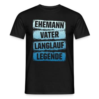 Ehemann Vater Langlauf Legende Skilangläufer Skate - Männer T-Shirt - Schwarz - Vorne - AI Model Male 178 light (178cm)