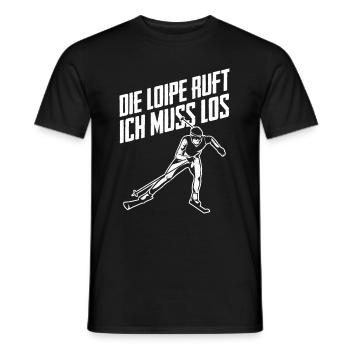 Die Loipe Ruft Ich Muss Los Skilangläufer Skater W - Männer T-Shirt - Schwarz - Vorne - AI Model Male 178 light (178cm)