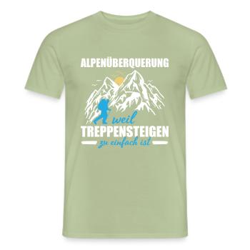 Alpenüberquerung Für Alpenüberquerer Wanderin Wand - Männer T-Shirt - Sage - Vorne - AI Model Male 178 light (178cm)