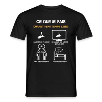 plongée apnée temps libre humour - T-shirt homme - noir - Devant - AI Model Male 178 light (178cm)