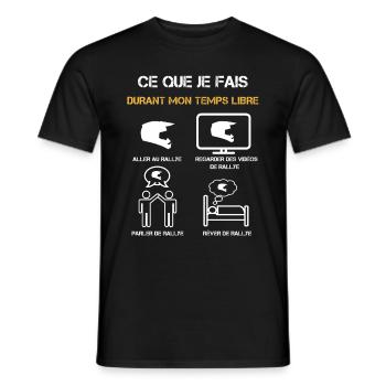 rallye temps libre humour - T-shirt homme - noir - Devant - AI Model Male 178 light (178cm)