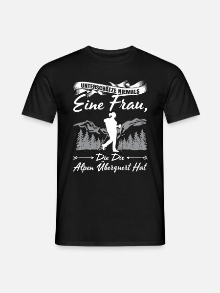 Alpenüberquerung Für Alpenüberquerer Wanderin Wand - Männer T-Shirt - Schwarz
