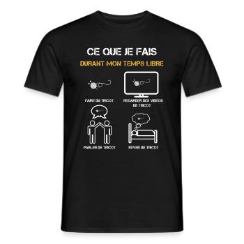 tricot temps libre humour - T-shirt homme - noir - Devant - AI Model Male 178 light (178cm)
