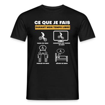 BMX durant temps libre - T-shirt homme - noir - Devant - AI Model Male 178 light (178cm)