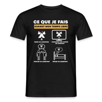 camping durant temps libre - T-shirt homme - noir - Devant - AI Model Male 178 light (178cm)