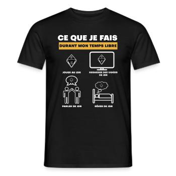 jdr durant temps libre - T-shirt homme - noir - Devant - AI Model Male 178 light (178cm)