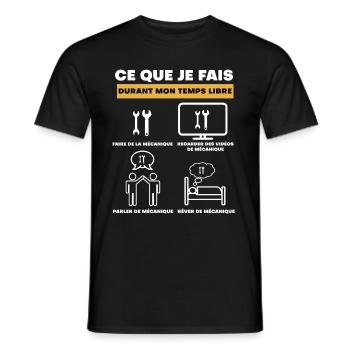 mécanique durant temps libre - T-shirt homme - noir - Devant - AI Model Male 178 light (178cm)