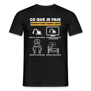 pelleteuse durant temps libre - T-shirt homme - noir - Devant - AI Model Male 178 light (178cm)