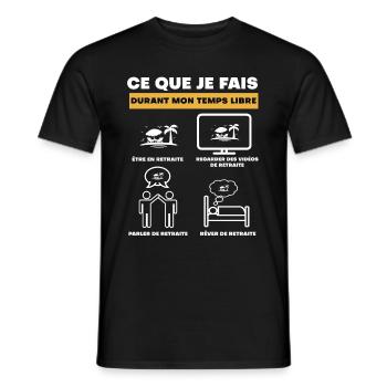 retraite durant temps libre - T-shirt homme - noir - Devant - AI Model Male 178 light (178cm)