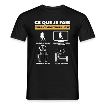 salsa durant temps libre - T-shirt homme - noir - Devant - AI Model Male 178 light (178cm)