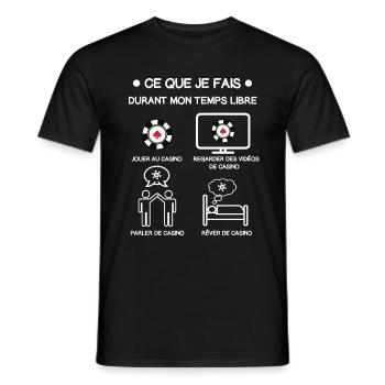casino temps libre cadeau croupier - T-shirt homme - noir - Devant - AI Model Male 178 light (178cm)