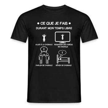 chorale temps libre cadeau choriste - T-shirt homme - noir - Devant - AI Model Male 178 light (178cm)