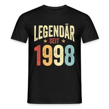 Legendär Seit 1998 Lustiger Geburtstags Spruch 199 - Männer T-Shirt - Schwarz - Vorne - AI Model Male 178 light (178cm)