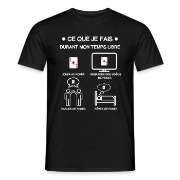 poker temps libre cadeau joueur - T-shirt homme - noir - Devant - AI Model Male 178 light (178cm)