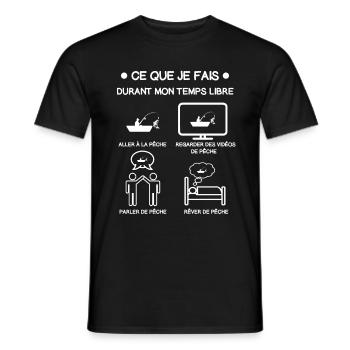 pêche barque temps libre cadeau pêcheur - T-shirt homme - noir - Devant - AI Model Male 178 light (178cm)
