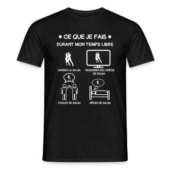 salsa temps libre cadeau salsero - T-shirt homme - noir - Devant - AI Model Male 178 light (178cm)