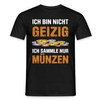 Münzen Sammeln Für Lustige Münzsammler Und Münzlie - Männer T-Shirt - Schwarz - Vorne - AI Model Male 178 light (178cm)