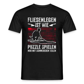 Fliesenlegen Für Fliesenleger Fliesenlegermeister - Männer T-Shirt - Schwarz - Vorne - AI Model Male 178 light (178cm)