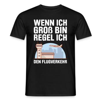 Luftraumkontrolle Für Fluglotsen Flugkontrolleur R - Männer T-Shirt - Schwarz - Vorne - AI Model Male 178 light (178cm)
