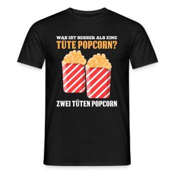 Was ist besser als eine Tüte Popcorn? Zwei Tüten P - Männer T-Shirt - Schwarz - Vorne - AI Model Male 178 light (178cm)