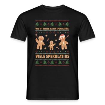 Was ist besser als ein Spekulatius? Viele Spekulat - Männer T-Shirt - Schwarz - Vorne - AI Model Male 178 light (178cm)