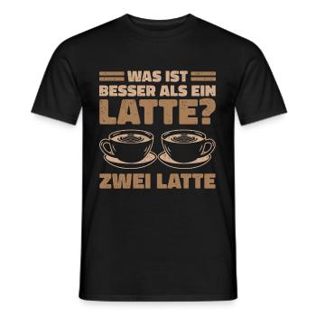 Was ist besser als ein Latte? Zwei Latte Lieblings - Männer T-Shirt - Schwarz - Vorne - AI Model Male 178 light (178cm)