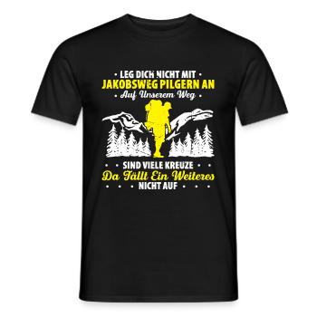 Jakobsweg Für Pilger Wanderer Pilgerweg Camino de - Männer T-Shirt - Schwarz - Vorne - AI Model Male 178 light (178cm)