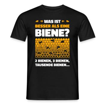 Was ist besser als eine Biene? 2 Bienen, 3 Bienen, - Männer T-Shirt - Schwarz - Vorne - AI Model Male 178 light (178cm)