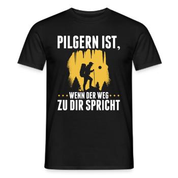 Jakobsweg Für Pilger Wanderer Pilgerweg Camino de - Männer T-Shirt - Schwarz - Vorne - AI Model Male 178 light (178cm)