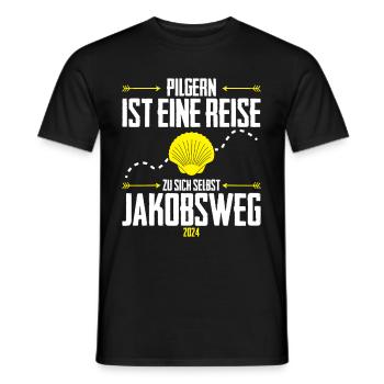 Jakobsweg Für Pilger Wanderer Pilgerweg Camino de - Männer T-Shirt - Schwarz - Vorne - AI Model Male 178 light (178cm)