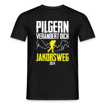 Jakobsweg Für Pilger Wanderer Pilgerweg Camino de - Männer T-Shirt - Schwarz - Vorne - AI Model Male 178 light (178cm)