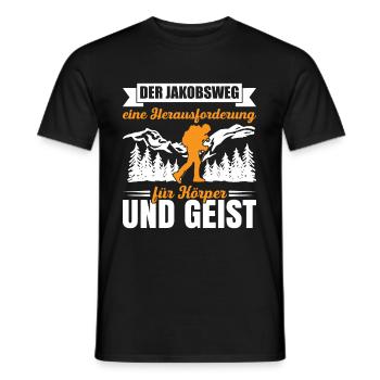 Jakobsweg Für Pilger Wanderer Pilgerweg Camino de - Männer T-Shirt - Schwarz - Vorne - AI Model Male 178 light (178cm)