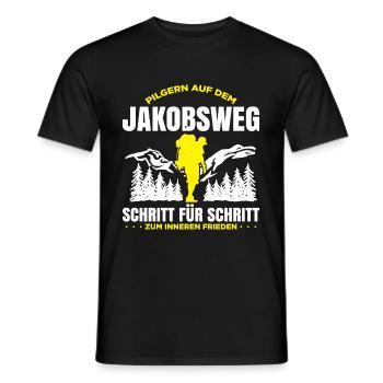 Jakobsweg Für Pilger Wanderer Pilgerweg Camino de - Männer T-Shirt - Schwarz - Vorne - AI Model Male 178 light (178cm)