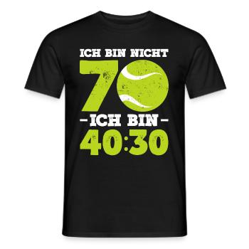 Ich Bin Nicht 70 Ich Bin 40:30 Tennisspieler 70. G - Männer T-Shirt - Schwarz - Vorne - AI Model Male 178 light (178cm)