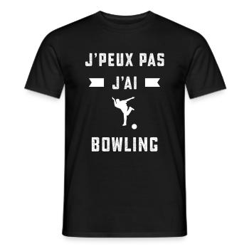 je peux pas j'ai bowling bouliste cadeau - T-shirt homme - noir - Devant - AI Model Male 178 light (178cm)