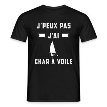 je peux pas j'ai char à voile conducteur cadeau - T-shirt homme - noir - Devant - AI Model Male 178 light (178cm)