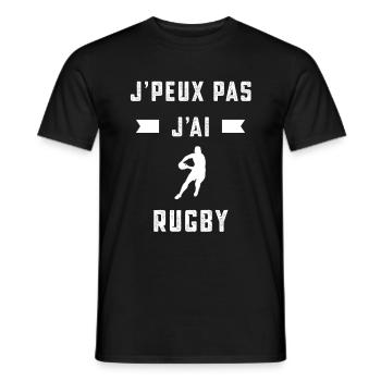 je peux pas j'ai rugby rugbyman cadeau - T-shirt homme - noir - Devant - AI Model Male 178 light (178cm)