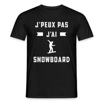 je peux pas j'ai snowboard snowboardeur cadeau - T-shirt homme - noir - Devant - AI Model Male 178 light (178cm)