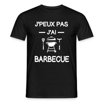 je peux pas j'ai barbecue grilladin humour - T-shirt homme - noir - Devant - AI Model Male 178 light (178cm)