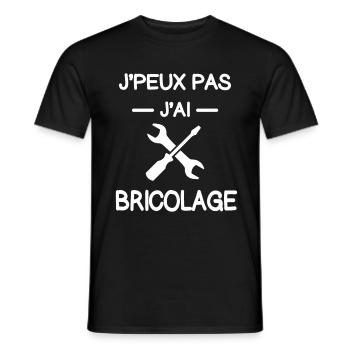 je peux pas j'ai bricolage bricoleur humour - T-shirt homme - noir - Devant - AI Model Male 178 light (178cm)