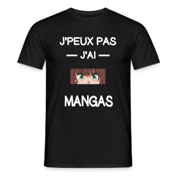 je peux pas j'ai mangas mangaka humour - T-shirt homme - noir - Devant - AI Model Male 178 light (178cm)