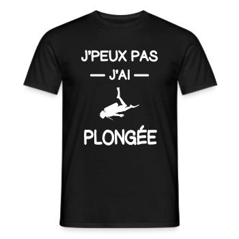 je peux pas j'ai plongée apnée plongeur humour - T-shirt homme - noir - Devant - AI Model Male 178 light (178cm)